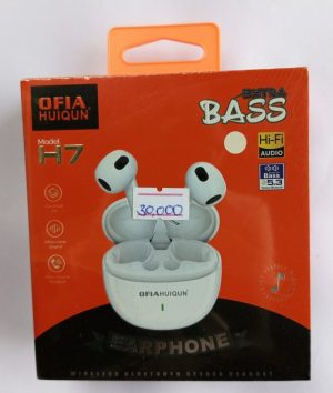 Ofia Huiqun Airpods H7 Earpod wireless earphones Earbud 8hr Playtime With Quality Bass Sound ( New)