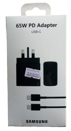 Samsung 65W charger with USB-C port , and c to c data cable Type c to type c data cable  Power output 3A , 3.25A ,4.0A , 4.33A , 5.9A ( New )