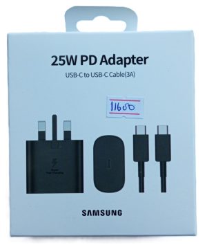 Samsung 25W PD fast charger with USB-C port , and c to c data cable ( New )