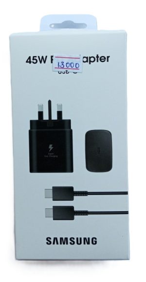 Samsung 45W PD fast charger with USB-C port , and c to c data cable ( New )