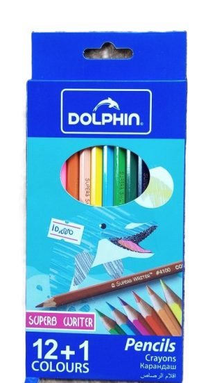 Dolphin Long Color Pencils Long packet -13pcs  (New)