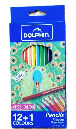 Dolphin Long Color Pencils Long packet -13pcs  (New)