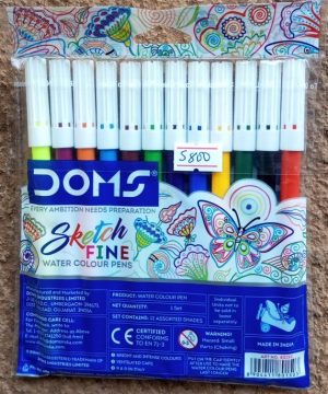 Doms Water Colour pens Sketch Pen color  Water Markers Sketch Fine Water Colour PensPacket- 12pcs ( New)