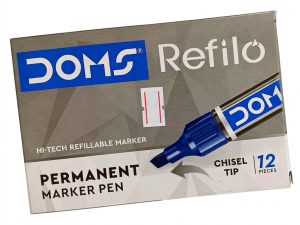Doms Refilo Refillable Permanent Markers blue packet -12pcs ( New)
