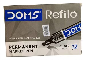 Doms Refilo Refillable Permanent Markers black packet -12pcs ( New)