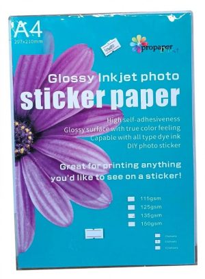 Propaper Photo Sticker Paper  A4  135gsm packet - 50sheets ( New)