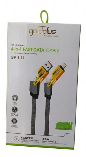 Goldplus PD27W Super Fast Ultra Fast 65W  Model GP-L11 4 in 1 Usb Data Cable lightning, type C , iphone , ( New)